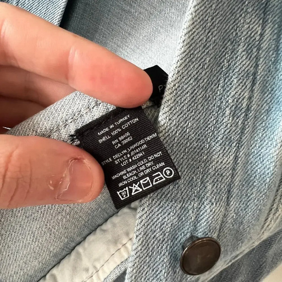 1075 Theory Denim Jacket Size P/XS Color Blue - Picture 5 of 6